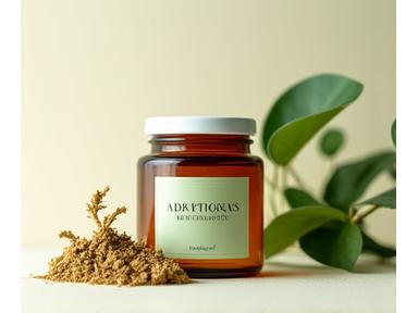 Organic adaptogen superfood blend in an elegant jar